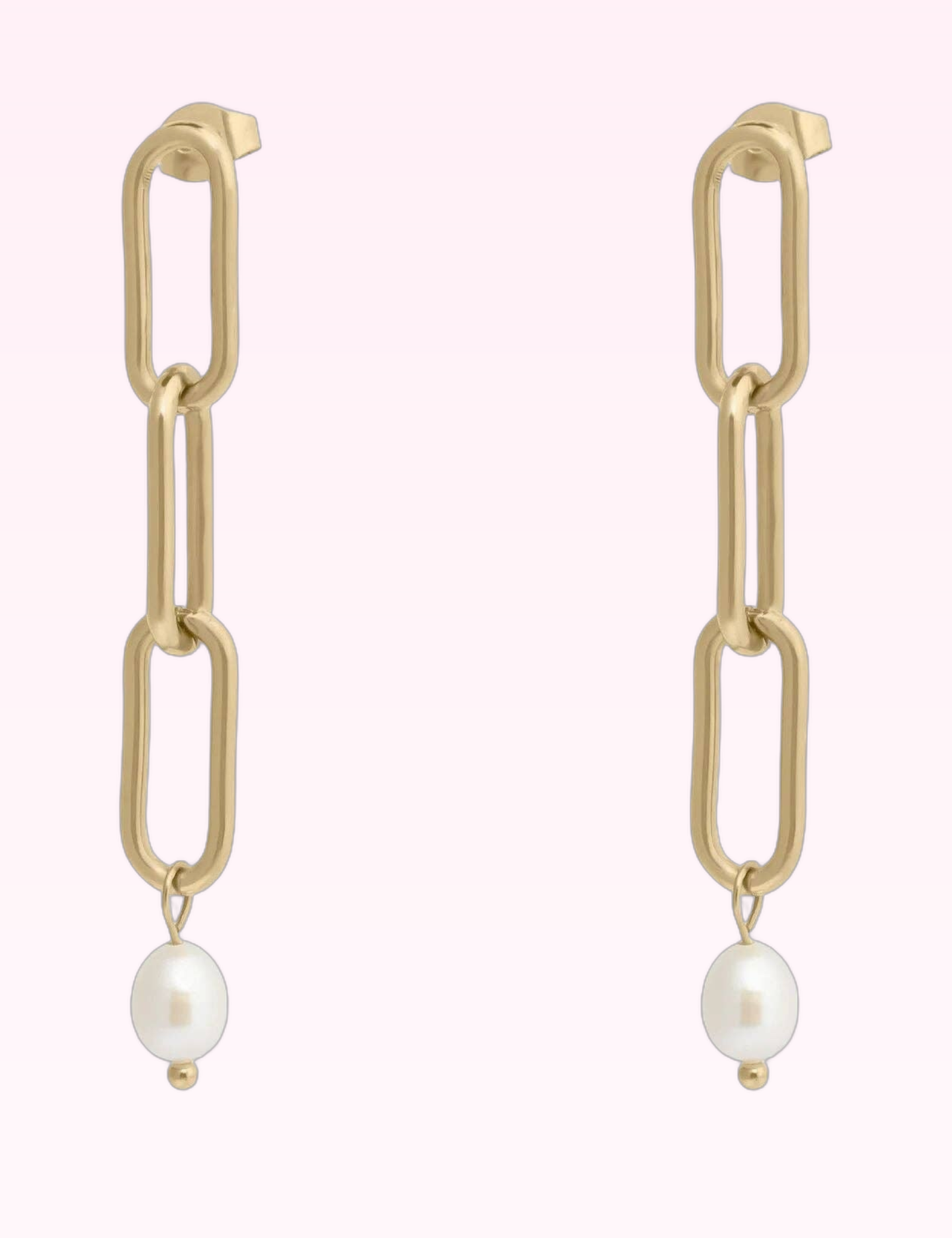 Ninety Nine Boutique super-pale pink accessory product photo: 18K Gold Stainless Steel Long Paperclip Dangle Earring (September 30, 2026)