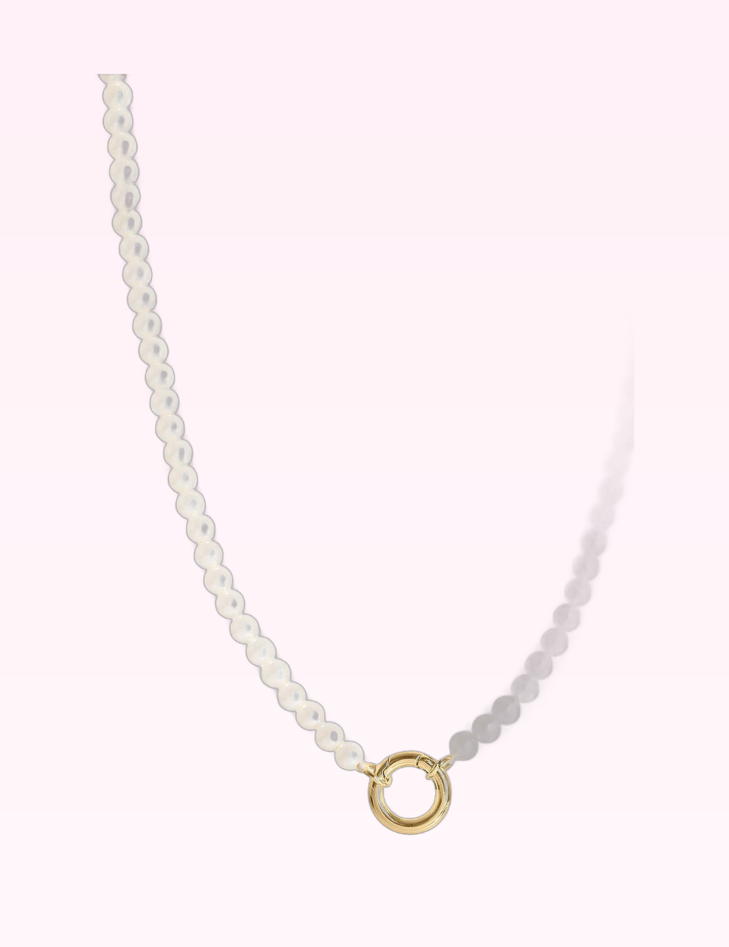 Ninety Nine Boutique super-pale pink accessory product photo: Pearl Charm Keeper Necklace (September 30, 2026)