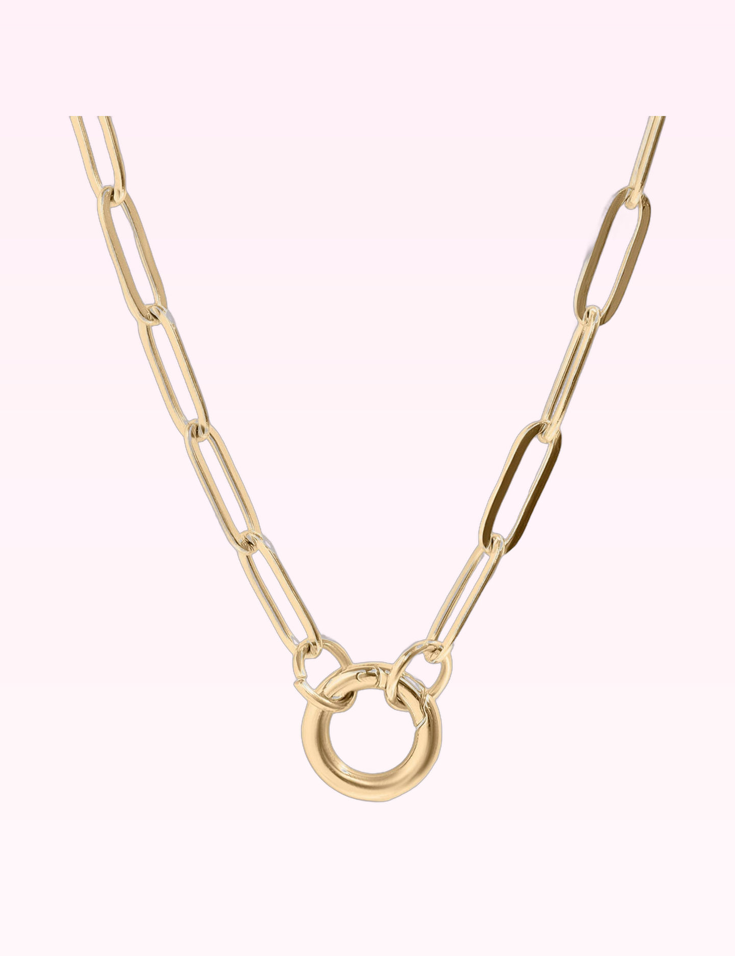 Ninety Nine Boutique super-pale pink accessory product photo: Stainless Steel Paperclip Carabiner Charm Holder Necklace (September 30, 2026)