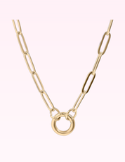 Ninety Nine Boutique super-pale pink accessory product photo: Stainless Steel Paperclip Carabiner Charm Holder Necklace (September 30, 2026)