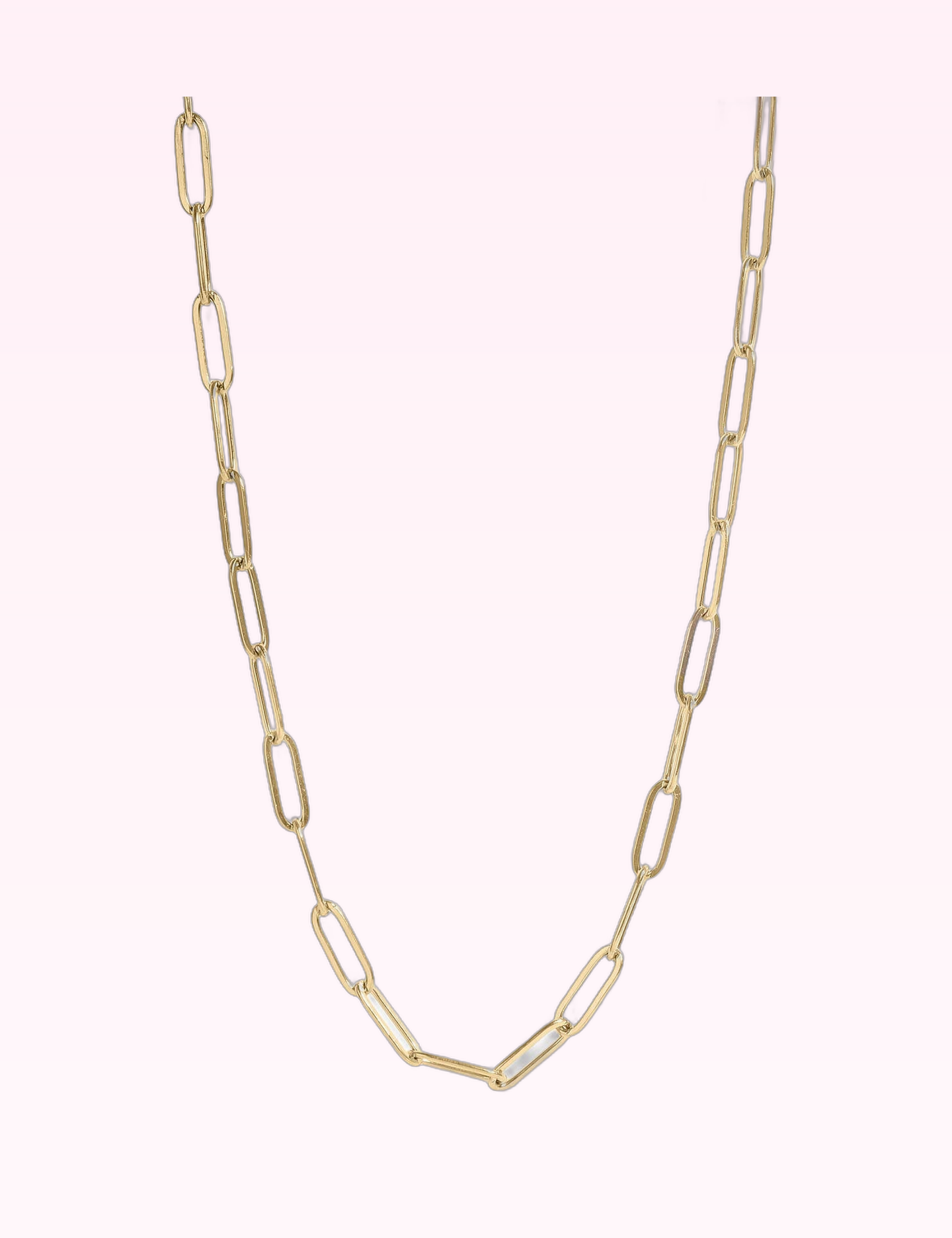 Ninety Nine Boutique super-pale pink accessory product photo: 18K Gold Paperclip Chain Necklace (September 30, 2026)