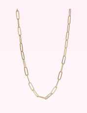 Ninety Nine Boutique super-pale pink accessory product photo: 18K Gold Paperclip Chain Necklace (September 30, 2026)