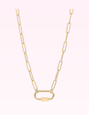 Ninety Nine Boutique super-pale pink accessory product photo: 18K Gold Paperclip Carabiner Necklace (September 30, 2026)