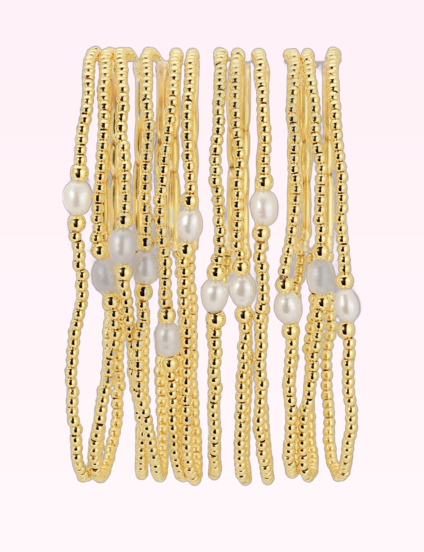 Ninety Nine Boutique super-pale pink accessory product photo: 2mm Stretch Bracelet with Delicate Pearl Between 3mm Beads (September 30, 2026)