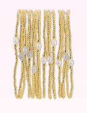 Ninety Nine Boutique super-pale pink accessory product photo: 2mm Stretch Bracelet with Delicate Pearl Between 3mm Beads (September 30, 2026)