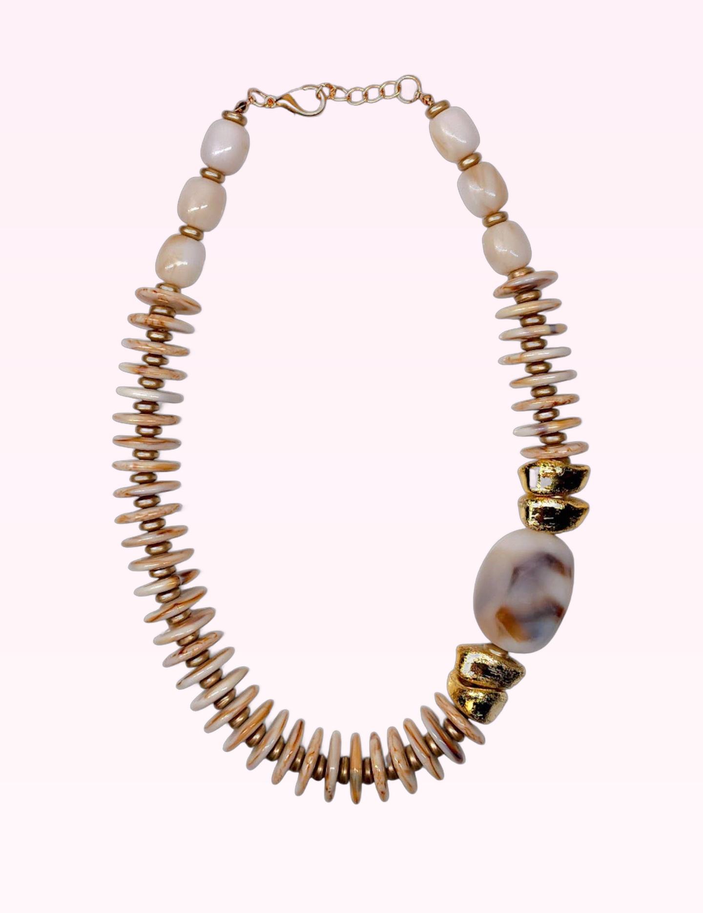 Ninety Nine Boutique super-pale pink accessory product photo: Chunky Boho Beaded Necklace (September 30, 2026)