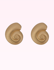 Ninety Nine Boutique super-pale pink accessory product photo: Vintage Gold Seashell Earrings (September 30, 2026)