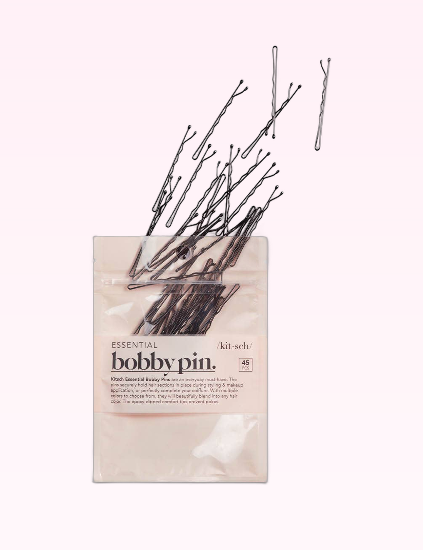 Ninety Nine Boutique super-pale pink accessory product photo: Essential Bobby Pins 45pc - Black (September 30, 2026)