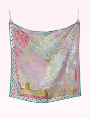 Ninety Nine Boutique super-pale pink accessory product photo: Pink Silk Pattern Scarf (September 30, 2026)
