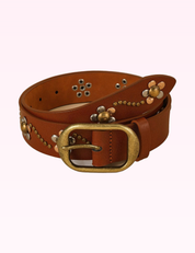 Ninety Nine Boutique super-pale pink accessory product photo: Brown Metal Detail Belt (September 30, 2026)