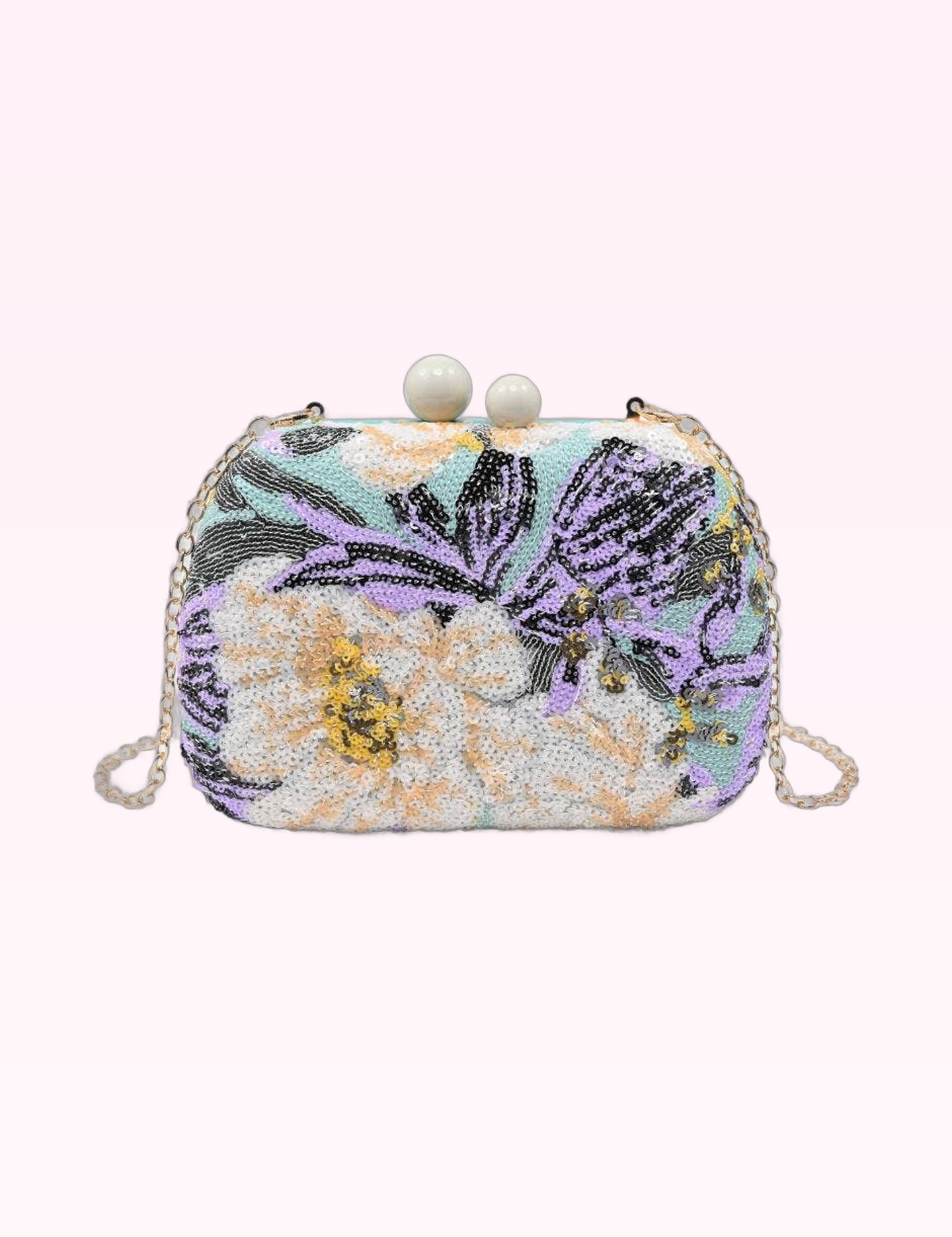 Ninety Nine Boutique super-pale pink accessory product photo: Green Ryder Evening Bag (September 30, 2026)