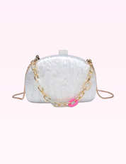 Ninety Nine Boutique super-pale pink accessory product photo: White Morgan Evening Bag (September 30, 2026)