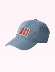 Ninety Nine Boutique super-pale pink accessory product photo: Americana Denim Baseball Cap (September 30, 2026)