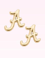 Ninety Nine Boutique super-pale pink accessory product photo: Alabama Crimson Tide 24K Gold Plated Stud Earrings (September 30, 2026)
