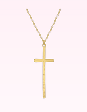 Ninety Nine Boutique super-pale pink accessory product photo: Gold Slim Cross Pendant Necklace (September 30, 2026)