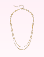 Ninety Nine Boutique super-pale pink accessory product photo: Gold Double Layer Paperclip Necklace (September 30, 2026)