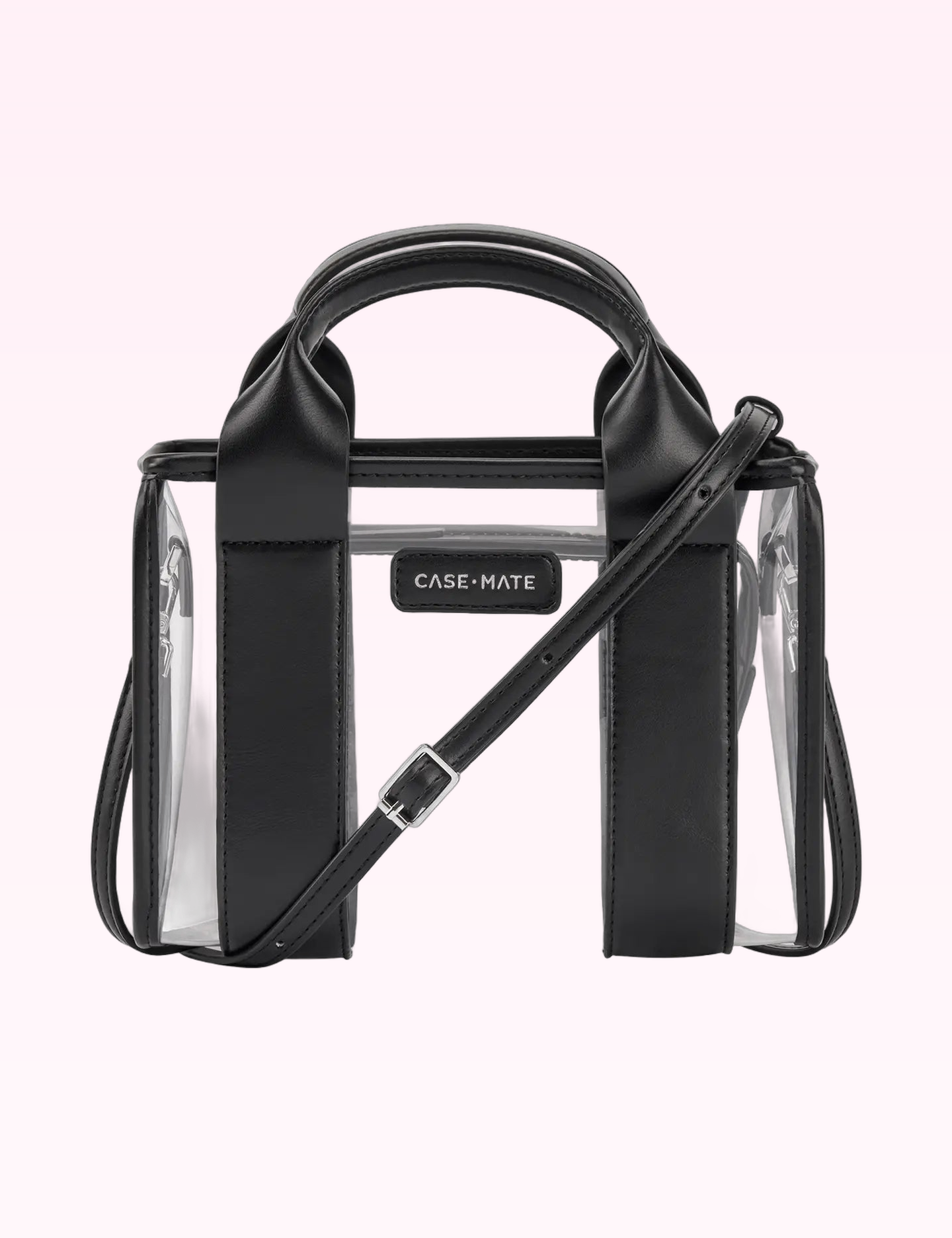 Ninety Nine Boutique super-pale pink accessory product photo: Black Stadium Tote With Strap (September 30, 2026)