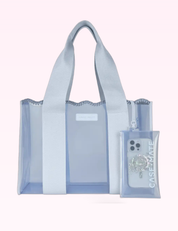 Ninety Nine Boutique super-pale pink accessory product photo: Carolina Blue Crochet Wave Jelly Tote Bag (September 30, 2026)