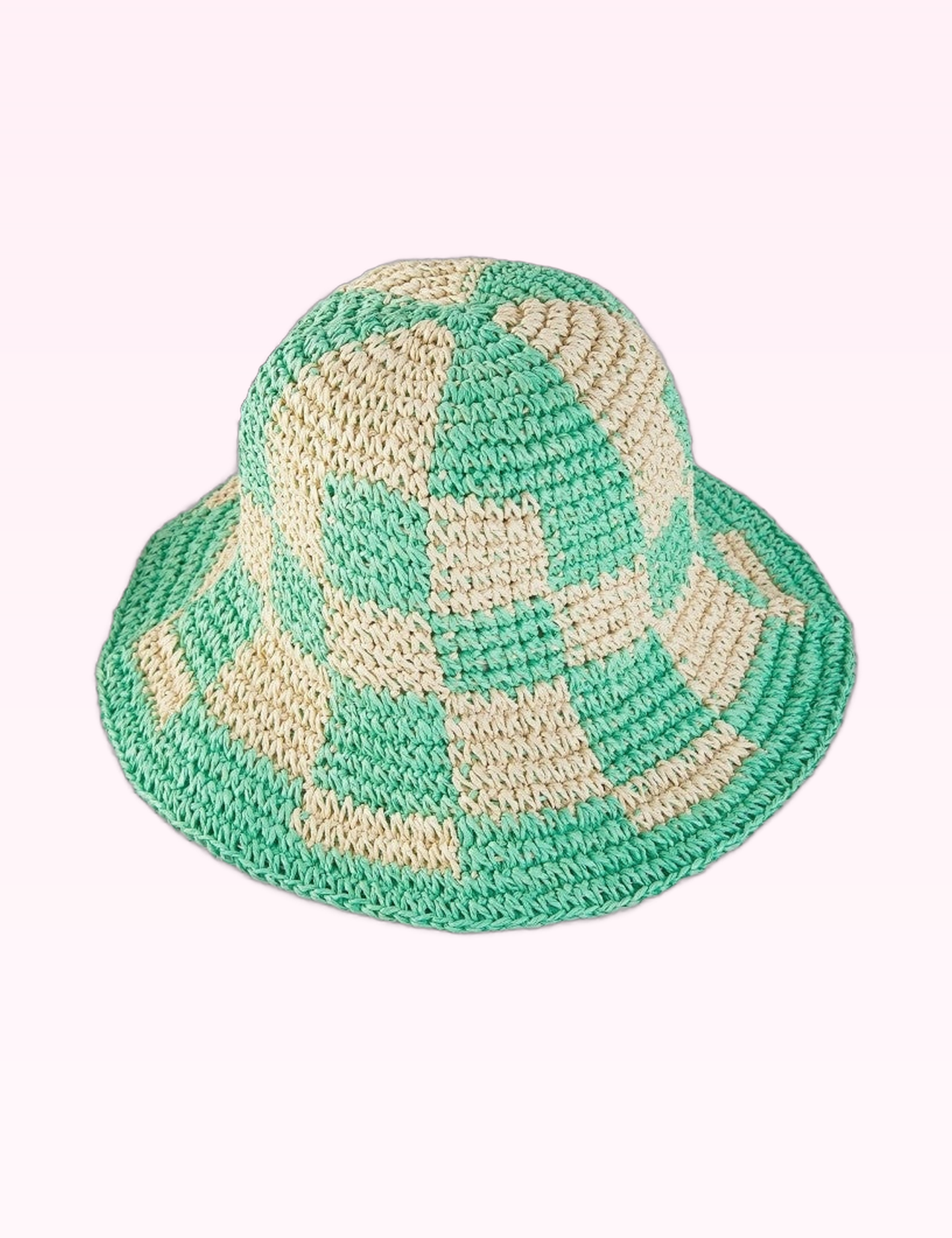 Ninety Nine Boutique super-pale pink accessory product photo: Green Woven Paper Straw Bucket Hat (September 30, 2026)