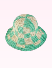 Ninety Nine Boutique super-pale pink accessory product photo: Green Woven Paper Straw Bucket Hat (September 30, 2026)