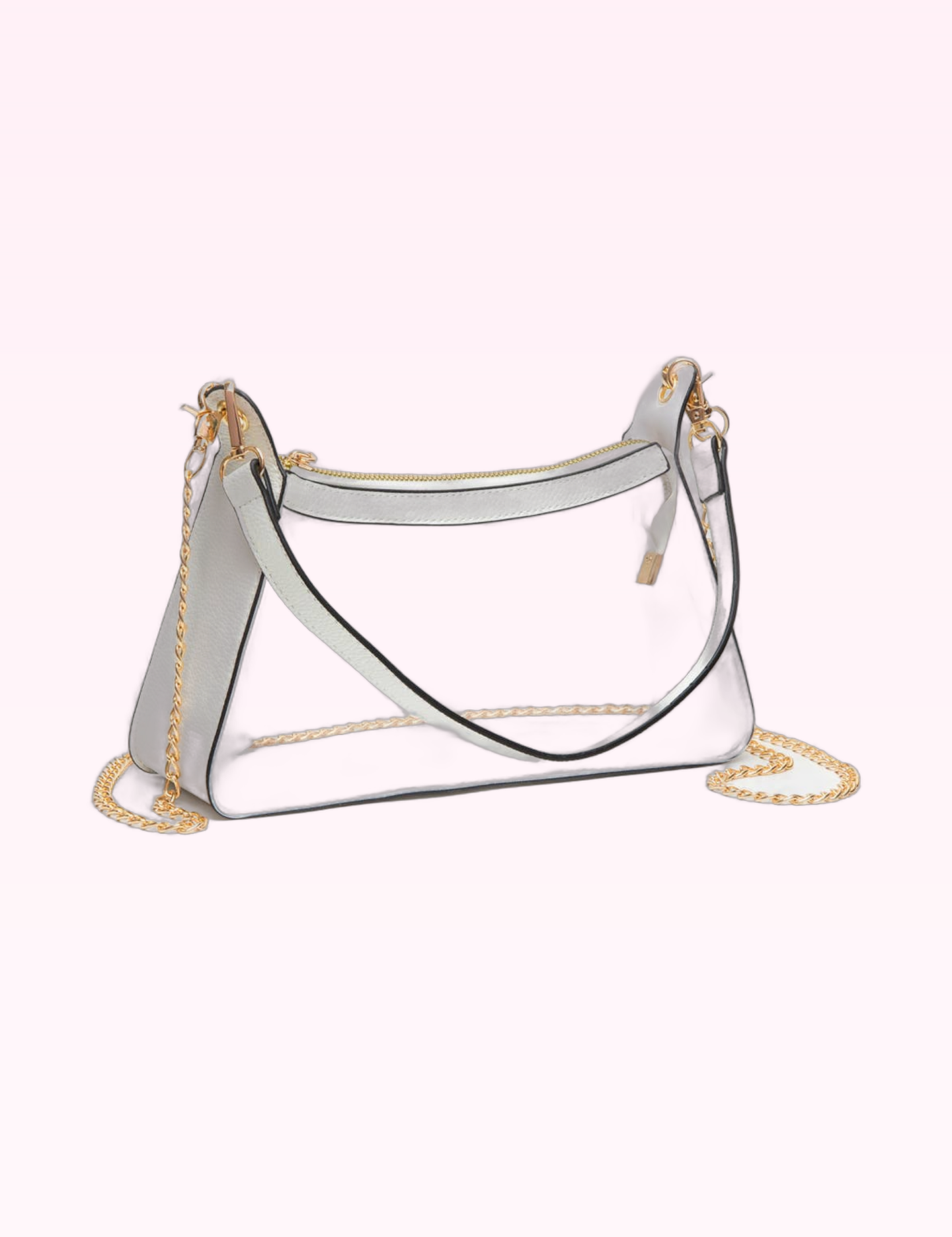 Ninety Nine Boutique super-pale pink accessory product photo: White Clear Baguette Hand Bag (September 30, 2026)