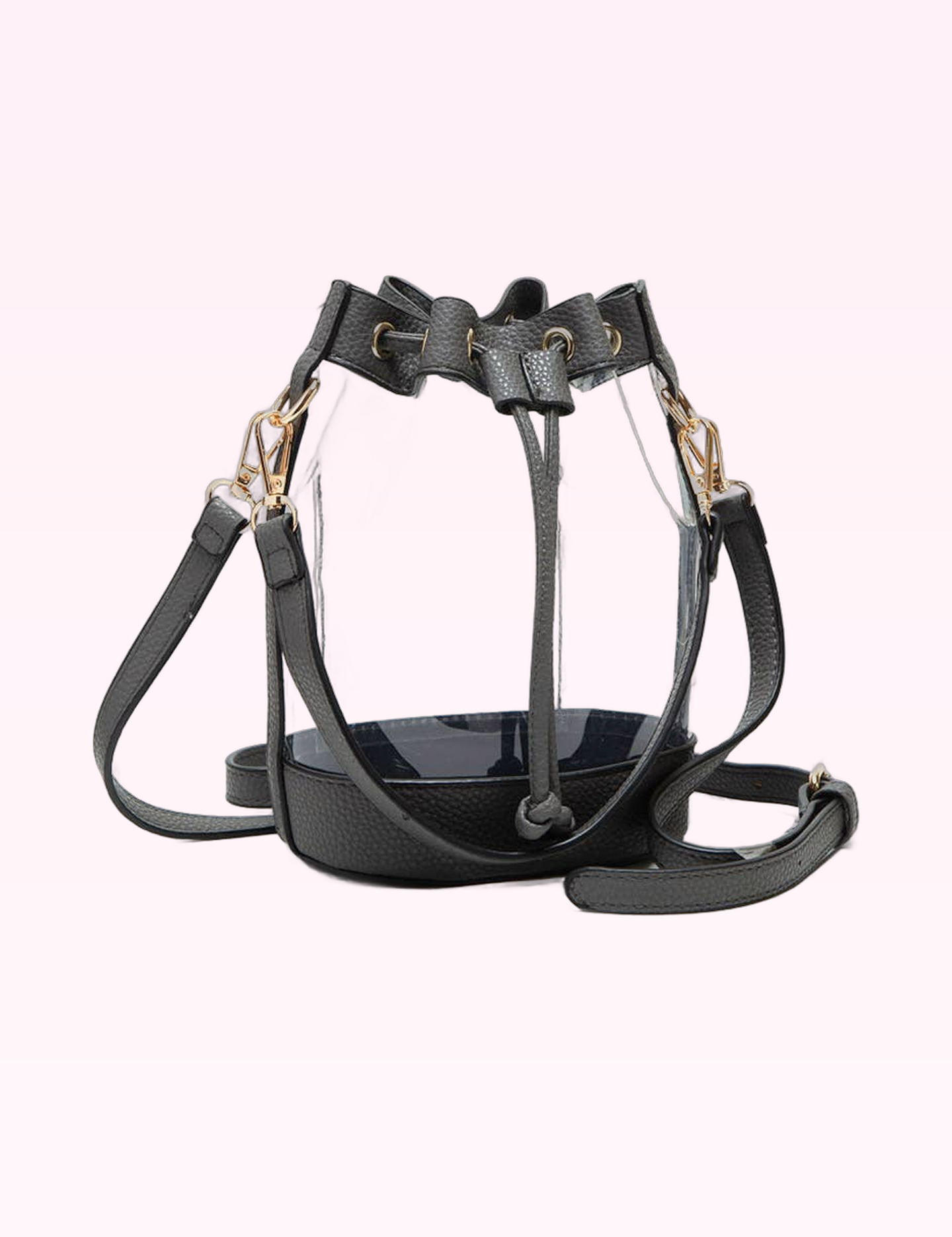 Ninety Nine Boutique super-pale pink accessory product photo: Gray Clear Bucket Bag (September 30, 2026)