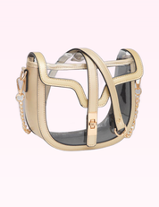 Ninety Nine Boutique super-pale pink accessory product photo: Gold Clear Saddle Bag (September 30, 2026)