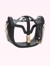 Ninety Nine Boutique super-pale pink accessory product photo: Black Clear Saddle Bag (September 30, 2026)