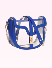Ninety Nine Boutique super-pale pink accessory product photo: Blue Clear Saddle Bag (September 30, 2026)