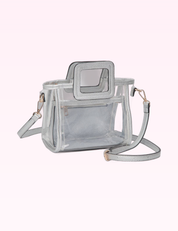 Ninety Nine Boutique super-pale pink accessory product photo: Silver 3-piece Clear Crossbody Bag (September 30, 2026)