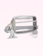 Ninety Nine Boutique super-pale pink accessory product photo: Silver Clear Rectangular Crossbody Bag (September 30, 2026)