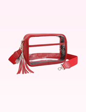 Ninety Nine Boutique super-pale pink accessory product photo: Red Clear Crossbody Bag (September 30, 2026)