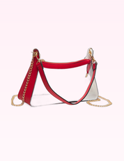 Ninety Nine Boutique super-pale pink accessory product photo: Red Clear Baguette Hand Bag (September 30, 2026)