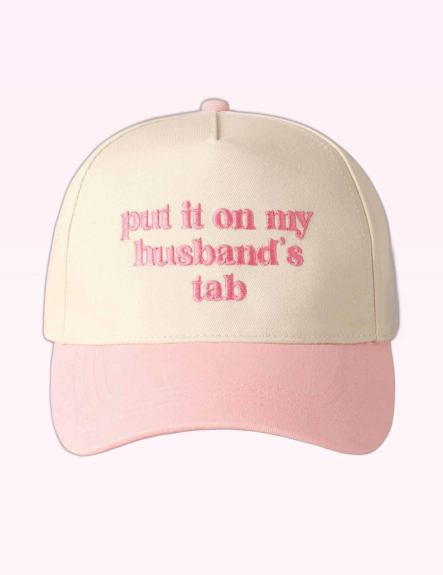 Ninety Nine Boutique super-pale pink accessory product photo: Pink Put It On My Husband's Tab Hat (September 30, 2026)