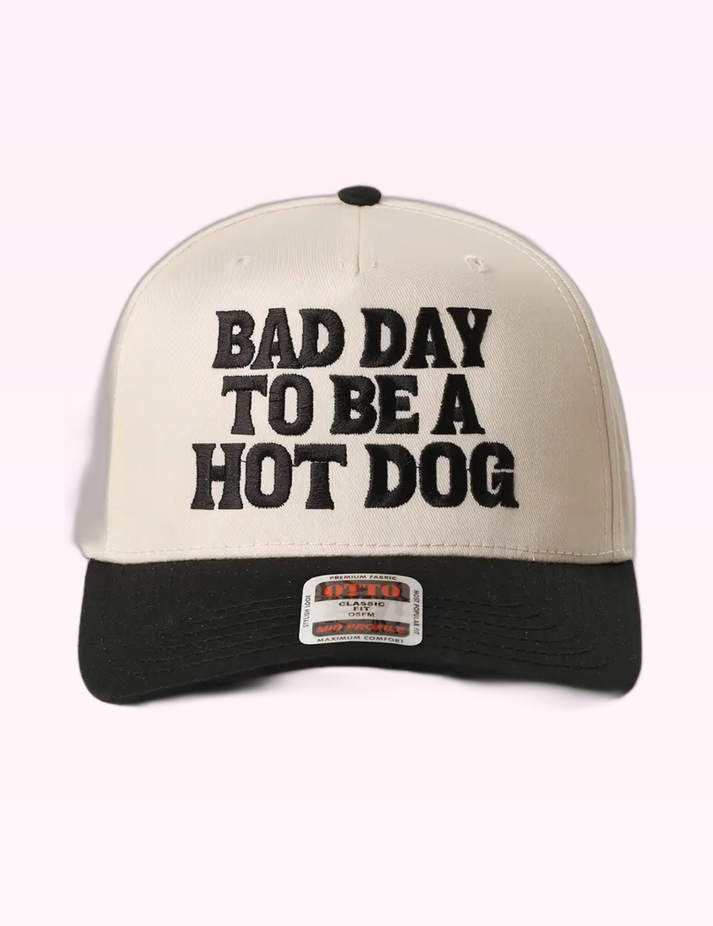 Ninety Nine Boutique super-pale pink accessory product photo: Black Bad Day To Be A Hot Dog Trucker Hat (September 30, 2026)
