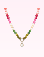 Ninety Nine Boutique super-pale pink accessory product photo: Marble Pastel Bead Teardrop Charm Necklace (September 30, 2026)