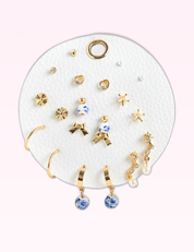 Ninety Nine Boutique super-pale pink accessory product photo: Ceramic Bead and Bow Earrings Set of 10 (September 30, 2026)