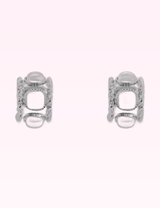 Ninety Nine Boutique super-pale pink accessory product photo: Rope Textured Square Pearl Hoop Earring (September 30, 2026)