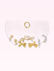 Ninety Nine Boutique super-pale pink accessory product photo: Bow Variety and Pearl Earring Set of 5 (September 30, 2026)