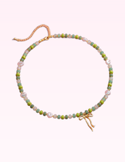 Ninety Nine Boutique super-pale pink accessory product photo: Pastel Crush Coquette Bead Pearl Necklace: Olive (September 30, 2026)