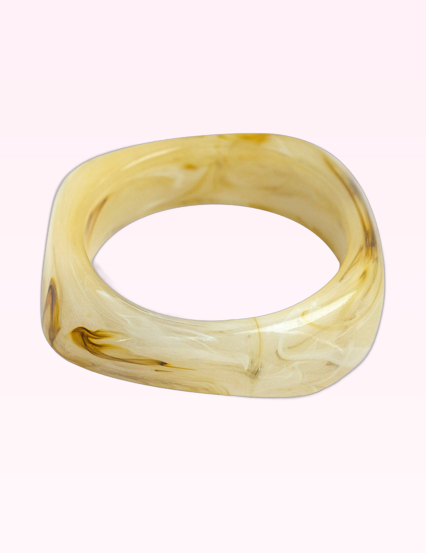 Ninety Nine Boutique super-pale pink accessory product photo: Ivory Bold Marble Bangle Bracelet (September 30, 2026)