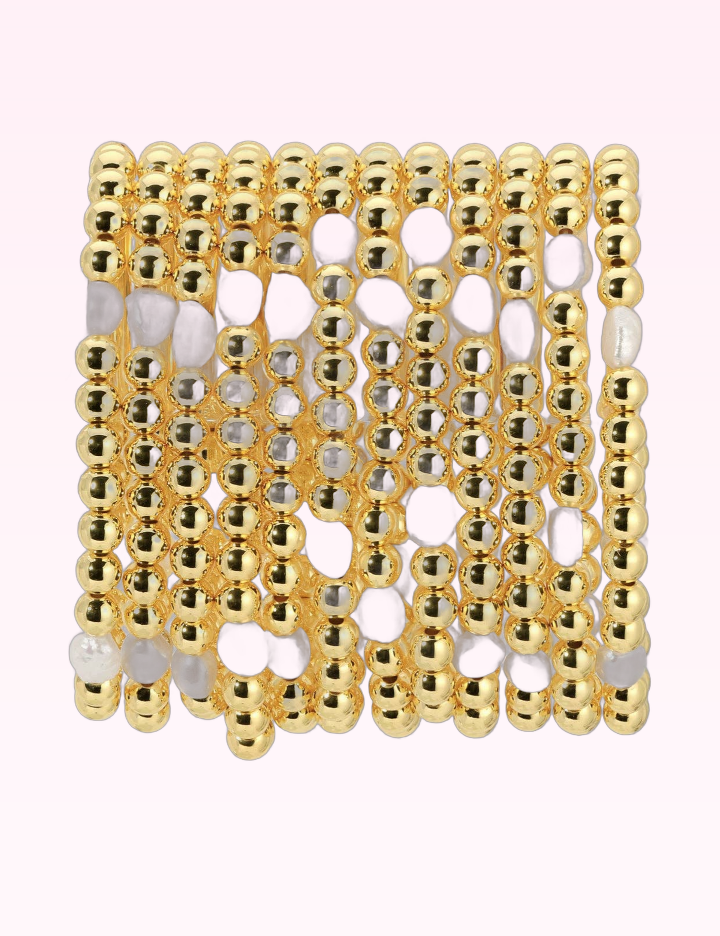 Ninety Nine Boutique super-pale pink accessory product photo: 6mm Stretch Bead Bracelets with Large Pearl Accents (September 30, 2026)
