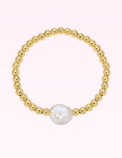 Ninety Nine Boutique super-pale pink accessory product photo: Beaded Bracelet With Baroque Pearl (September 30, 2026)