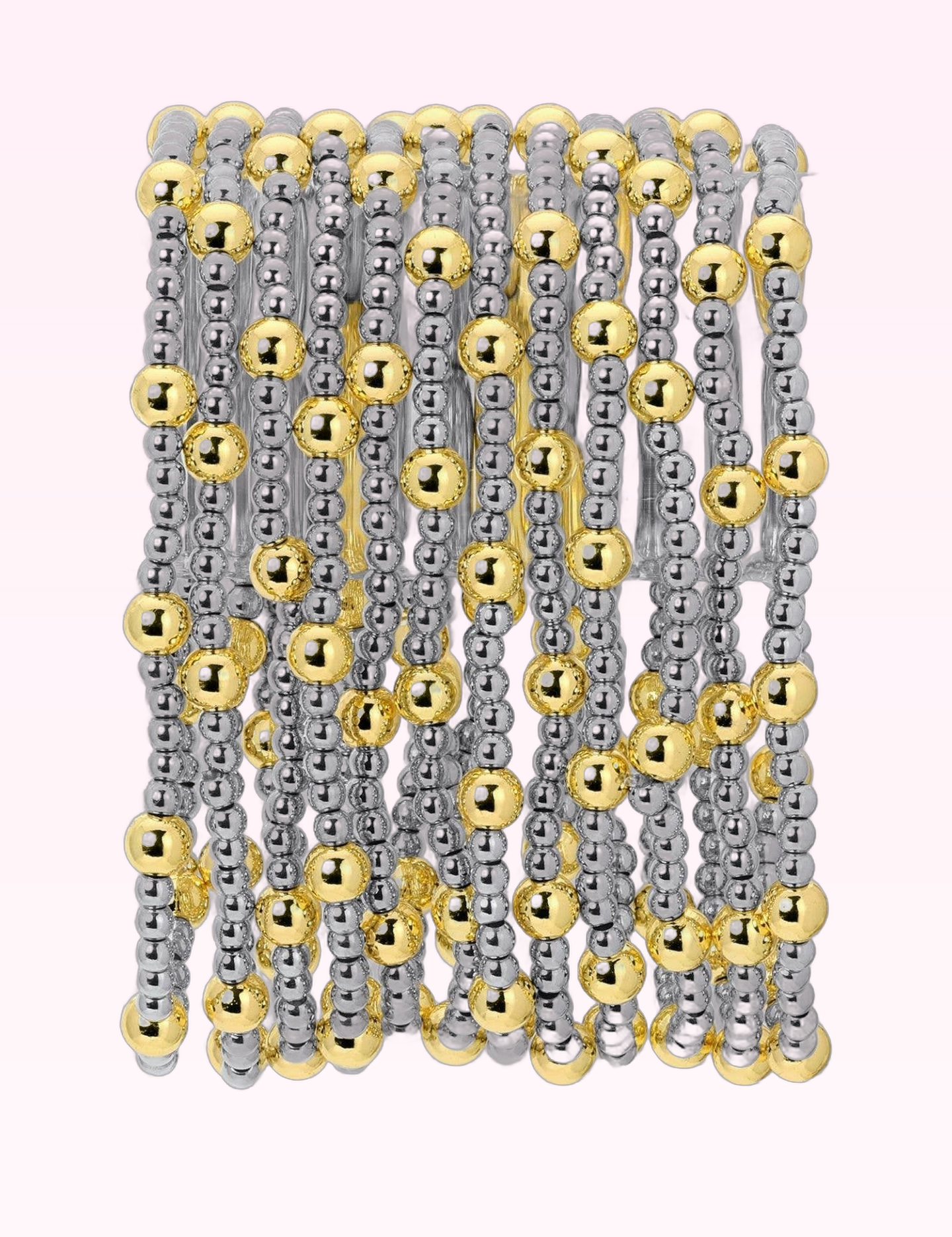 Ninety Nine Boutique super-pale pink accessory product photo: Two-Tone Stretch Bracelets 3mm - 5mm (September 30, 2026)