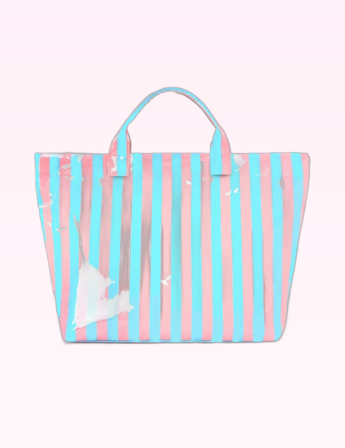 Ninety Nine Boutique super-pale pink accessory product photo: Large Striped Vinyl Tote Bags (September 30, 2026)