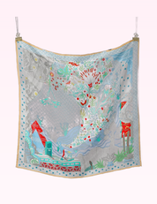 Ninety Nine Boutique super-pale pink accessory product photo: Blue Silk Feel Square Scarf (September 30, 2026)