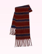 Ninety Nine Boutique super-pale pink accessory product photo: Red Retro Stripe Fleece Scarf (September 30, 2026)