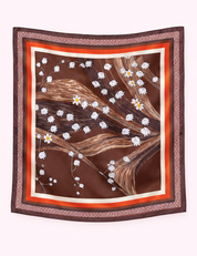 Ninety Nine Boutique super-pale pink accessory product photo: Brown Artistic Small Square Scarf (September 30, 2026)