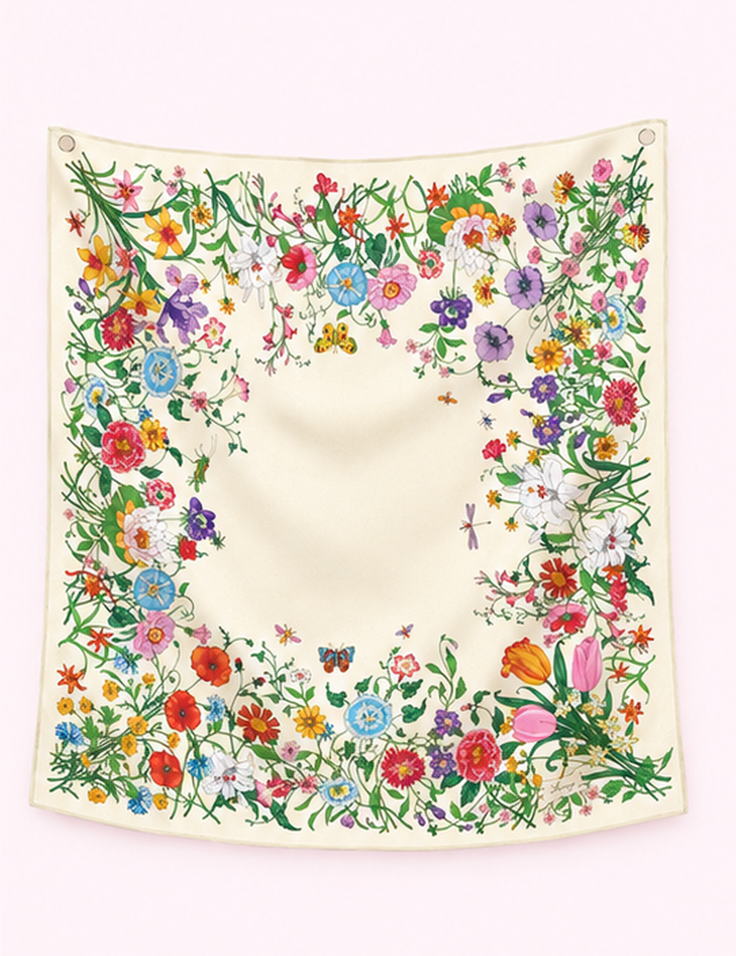 Ninety Nine Boutique super-pale pink accessory product photo: Beige Tulip Twill Silk Sun Scarf (September 30, 2026)