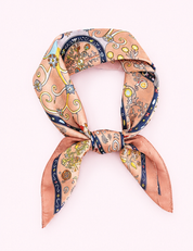 Ninety Nine Boutique super-pale pink accessory product photo: Pink Floral Summer Satin Square Scarf (September 30, 2026)